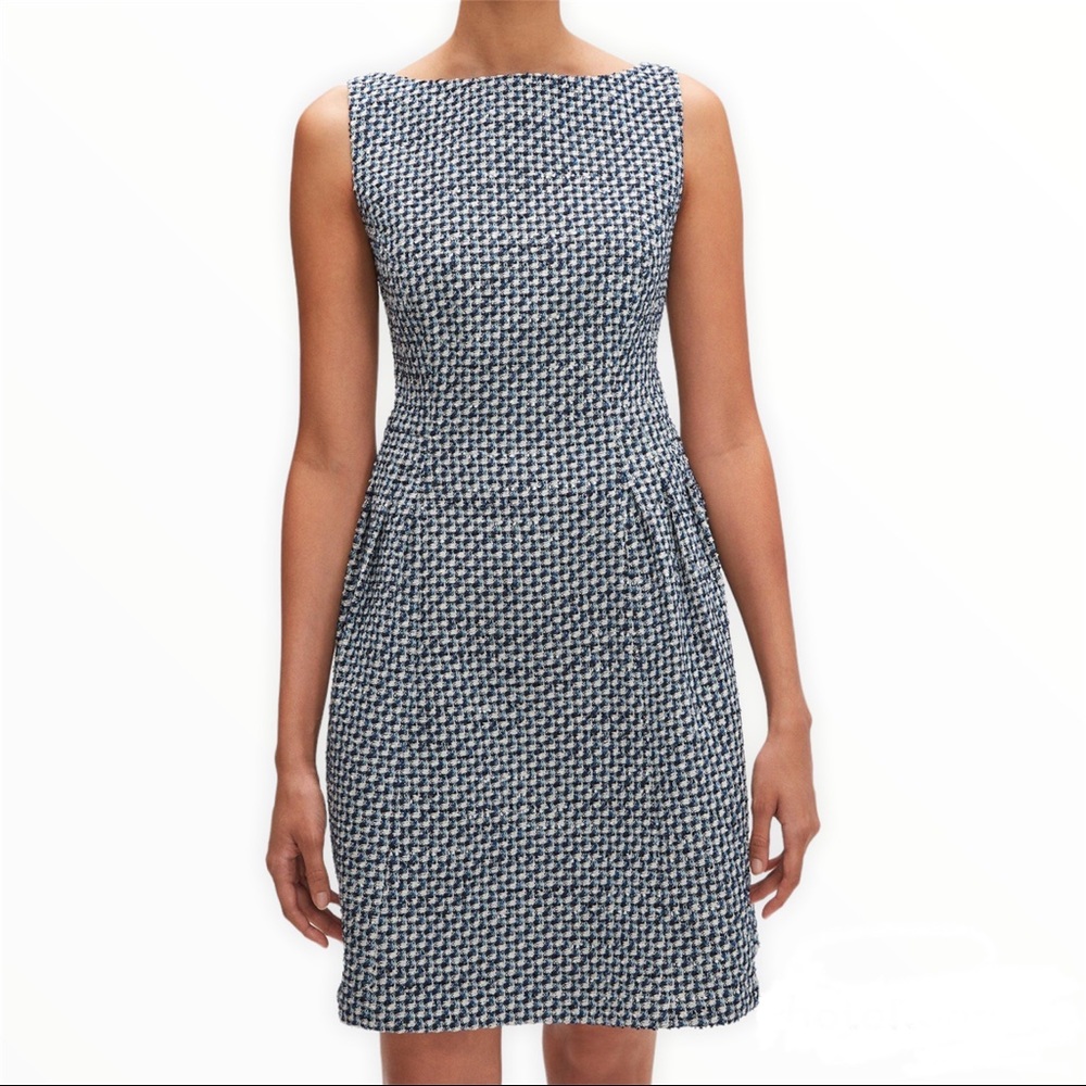 Kate Spade Nautical Tweed Dress in Navy Blue